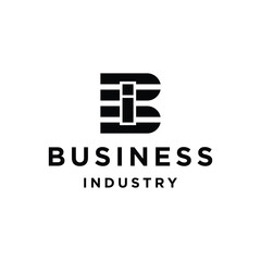 Initial Letter B BI IB Modern with Simple Stripes Art Style For Business Brand Inspiration Logo Design Template.