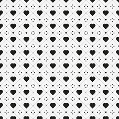 Elegant little hearts. Repeated small patern for design prints. Cute symbol love for girl or woman. Repeating monocrome printedມ Heart seamless pattern