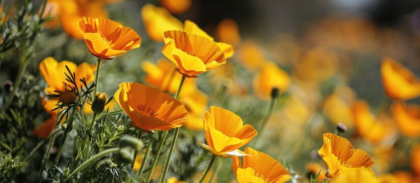 Latin name of the flower native to the US and Mexico: Eschscholzia Californica.