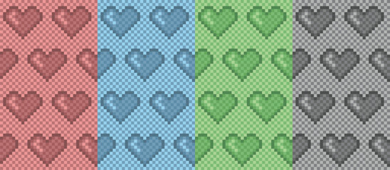 The set seamless backgrounds with hearts.
