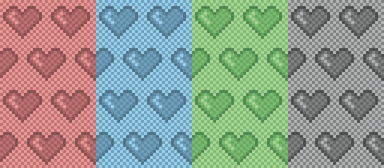 The set seamless backgrounds with hearts.
