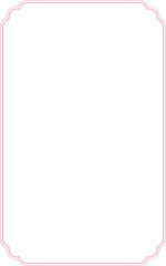 Pink decorative frame in vintage style , vertical rectangle border template with 10x16 aspect ratio for poster design, svg cutout isolated.