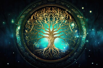 Digital Art Featuring The Tree Of Life Symbol - obrazy, fototapety, plakaty