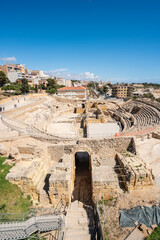 Ruins of the roman amphitheatre of Tarragona, Spain. High quality photo