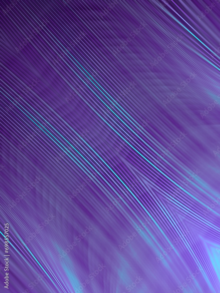 Poster abstract colorful background with wavy blue-purple striped pattern. 3d rendering digital illustratio