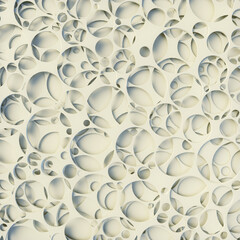 White wall with a pattern of holes creating a textured and visually interesting surface. 3d rendering illustration