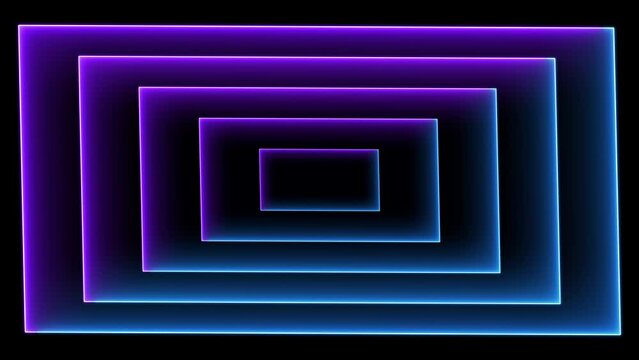 Neon multicolored seamless looped animated tunnel moving forward in motion speed. Glowing neon multicolored light tunnel in 4k.