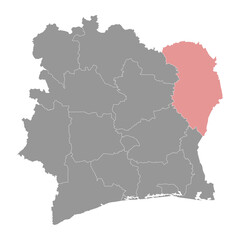 Fototapeta premium Zanzan district map, administrative division of Ivory Coast. Vector illustration.