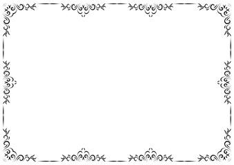 Border and frame vector element with vintage ornament style. Decorative line for frame, page, template, poster, new year greeting card, invitation, certificate.