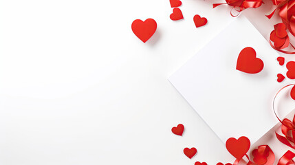 Empty valentine's day greeting card with copyspace
