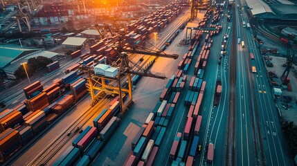 Global logistics network distribution, Air cargo trucking, Rail transportation and maritime shipping