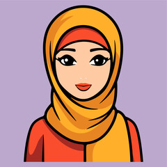 muslim woman in hijab icon vector