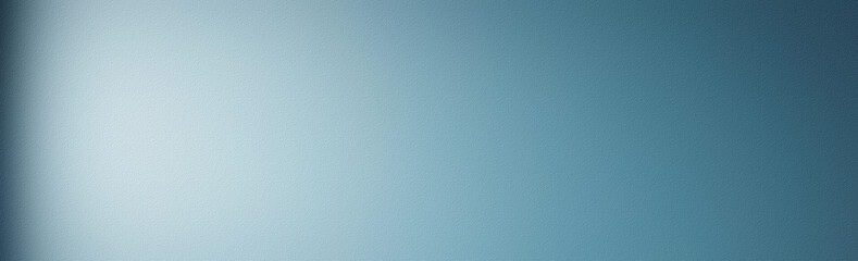 Abstract blue grey grainy wall texture background. Elegant background with space for design copy space. Gradient. Web banner. Wide panoramic template.