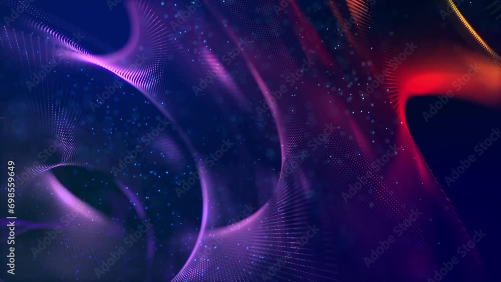 Poster surface composed of luminous particles that form a spiral structure. captivating seamless looped ani