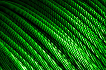 green aluminum electric cable.background or texture