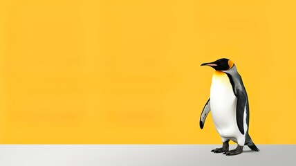 Fototapeta premium Penguin, Minimalistic Professional Portrait, Generative AI 
