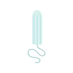 A tampon isolated on a white background is an element of feminine hygiene during menstruation. Vector illustration