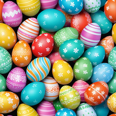 Fototapeta na wymiar happy Easter. Easter background of Easter eggs decorated by hand