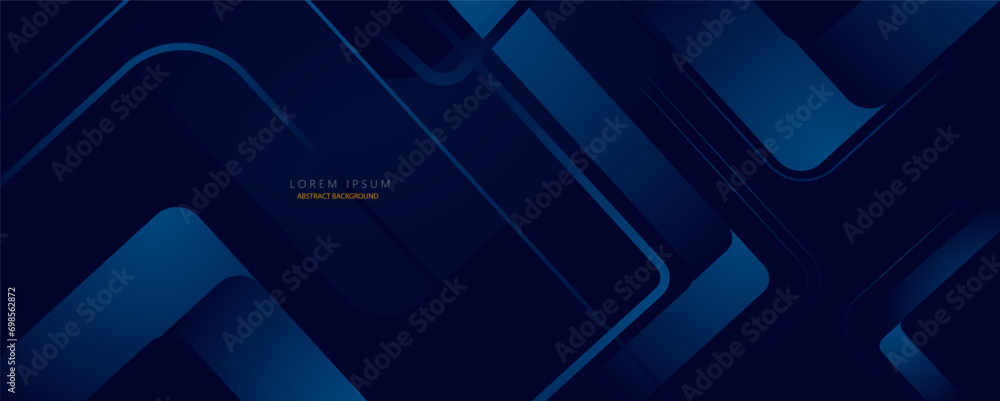Poster abstract dark blue banner design background with diagonal geometric overlay layer. modern square sha