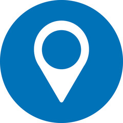 Location icon inside a blue circle