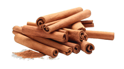 Cinnamon sticks isolated on white background. Cinnamon sticks on png transparent background.