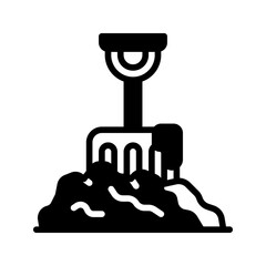 Shovel snow icon set style collection in line, solid, flat, flat line style on white background