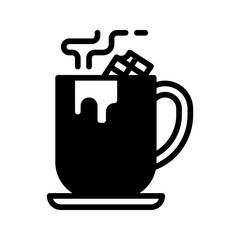 Hot chocolate icon set style collection in line, solid, flat, flat line style on white background