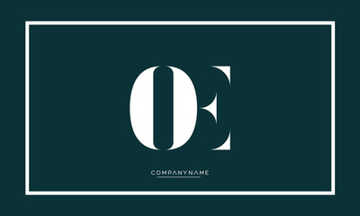 Alphabet letters OE or EO logo monogram
