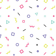 Abstract geometric background and geometric seamless pattern. Memphis style element