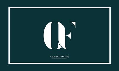 Alphabet letters icon logo OF or FO