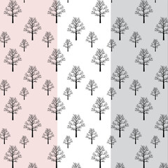 Tree Patterns Set With Vector Illustration | Adobe Stock