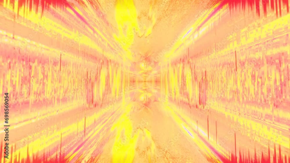 Poster abstract background of luminous and moving yellow-orange spots. looped animation. 3d render