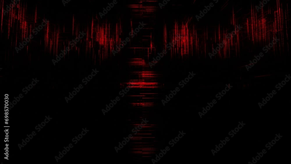 Poster abstract dark background with flashing red lines. looped animation. 3d render