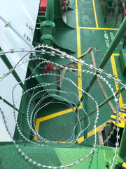 Vessel hardening is done with razor wire and wire fencing