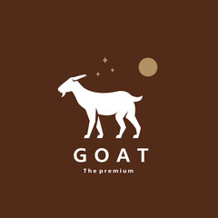Obraz premium animal goat natural logo vector icon silhouette retro hipster