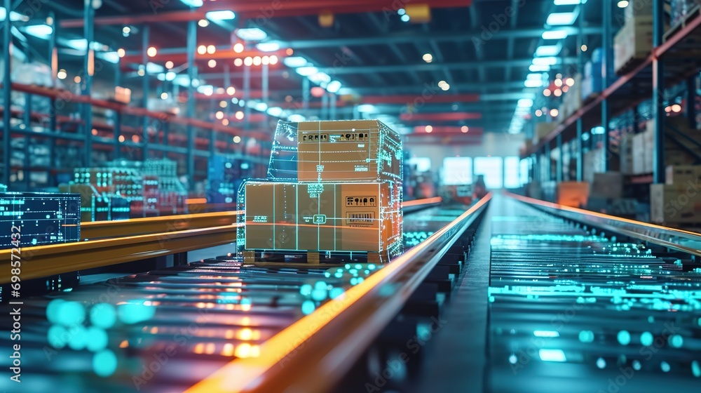 Poster smart warehouse management system using augmented reality technology to identify package picking and