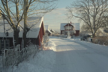 old house in the snow Össby