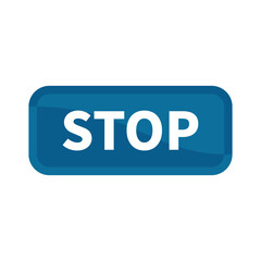 Stop Button In Blue Rectangle Shape For Action Website Interface Business Marketing Social Media Information Sign
