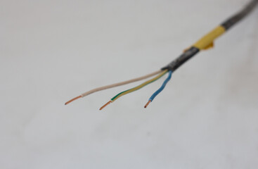 Electrical wires coming out of a cable