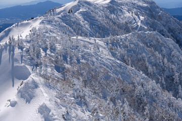 武尊山から剣ヶ峰山に向かう登山道