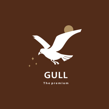animal gull natural logo vector icon silhouette retro hipster