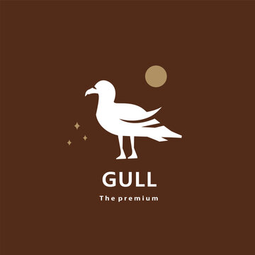 animal gull natural logo vector icon silhouette retro hipster