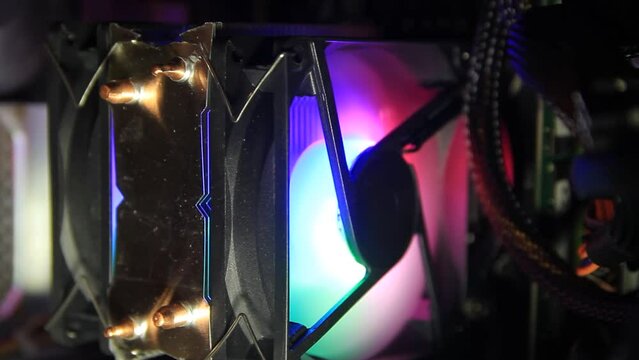 Computer cooler with backlight close-up