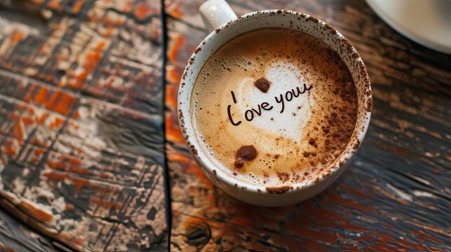 Tasse de café avec le mot " LOVE " spécial Saint Valentin