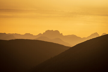 Fototapeta premium Sunset's glow ignites tranquility.