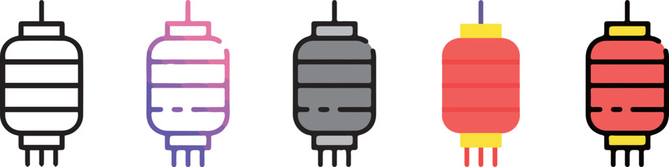 Japanese theme icon with 5 different styles.