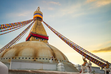 boudha stupa, aka Boudhanath, located at kathmandu, nepal