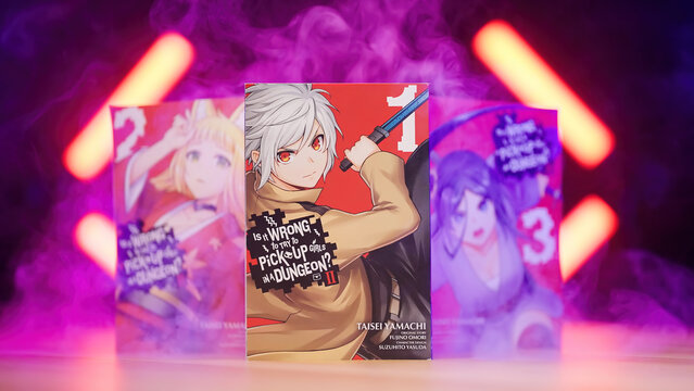 Studio shot of a popular Japanese fantasy manga Danmachi
