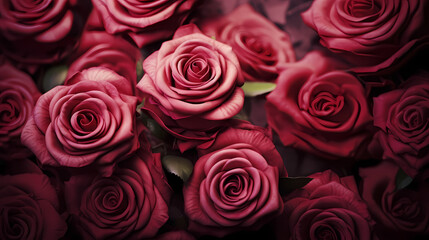Fresh rose bouquet, romantic love valentine's day decorative bouquet bloom, valentine's day background