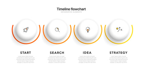 Timeline infographic design with 6 options or steps. Infographics for business concept. Can be used for presentations workflow layout, banner, process - obrazy, fototapety, plakaty